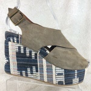 Jeffrey Campbell Suede Platform Wedge Sandals